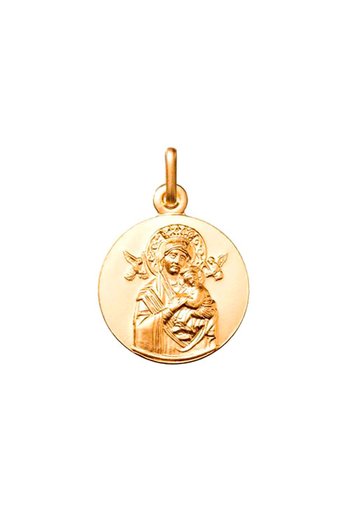 Medalla de plata chapada en oro del Perpetuo Socorro 045_AG0140548D
