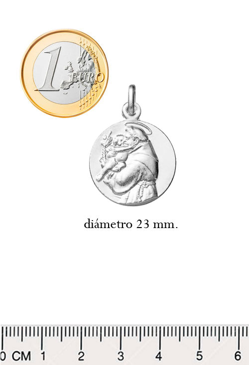 Medalla de plata de ley de San Antonio de Padua 045_AG0140518-23 medida