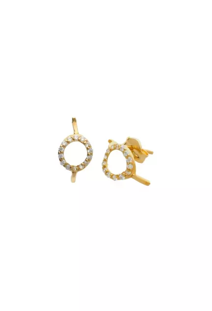 Pendientes en oro 18k circulo con circonitas 002_56465-P