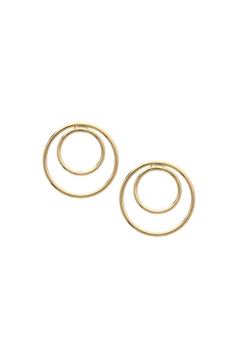Pendientes en oro 18k círculos concéntricos 002_56112-P