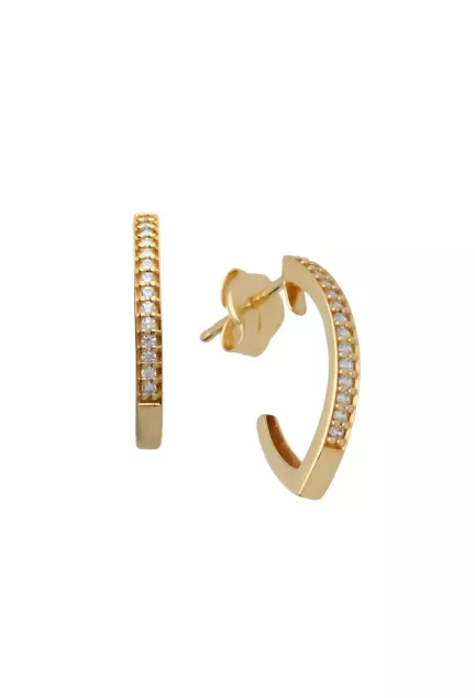 Pendientes en oro 18k llave y candado con circonitas 002_56471-P