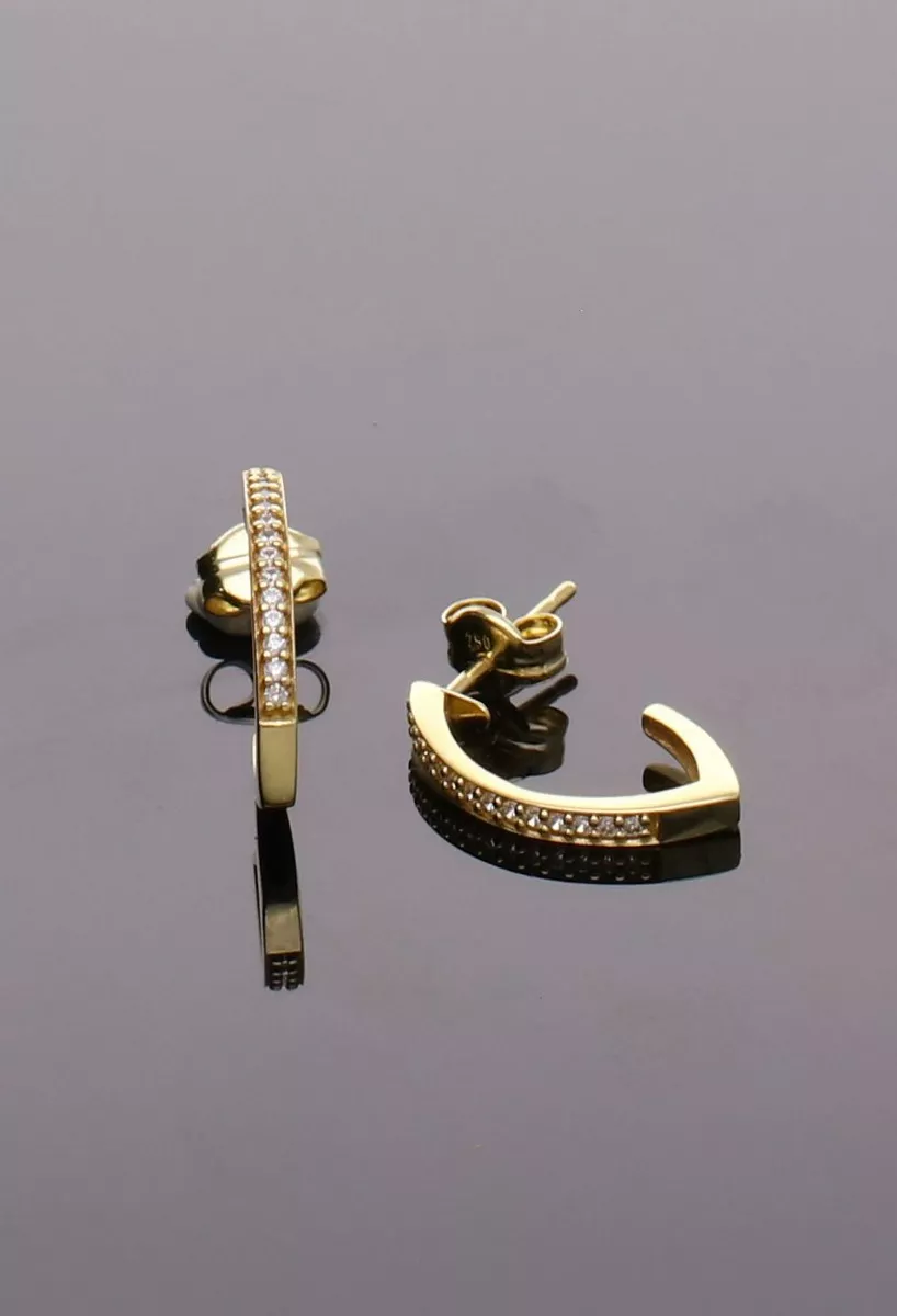 Pendientes en oro 18k hilera con circonitas 002_56588-P negro