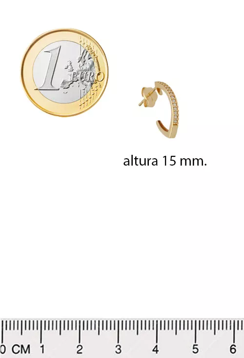 Pendientes en oro 18k hilera con circonitas 002_56588-P medida