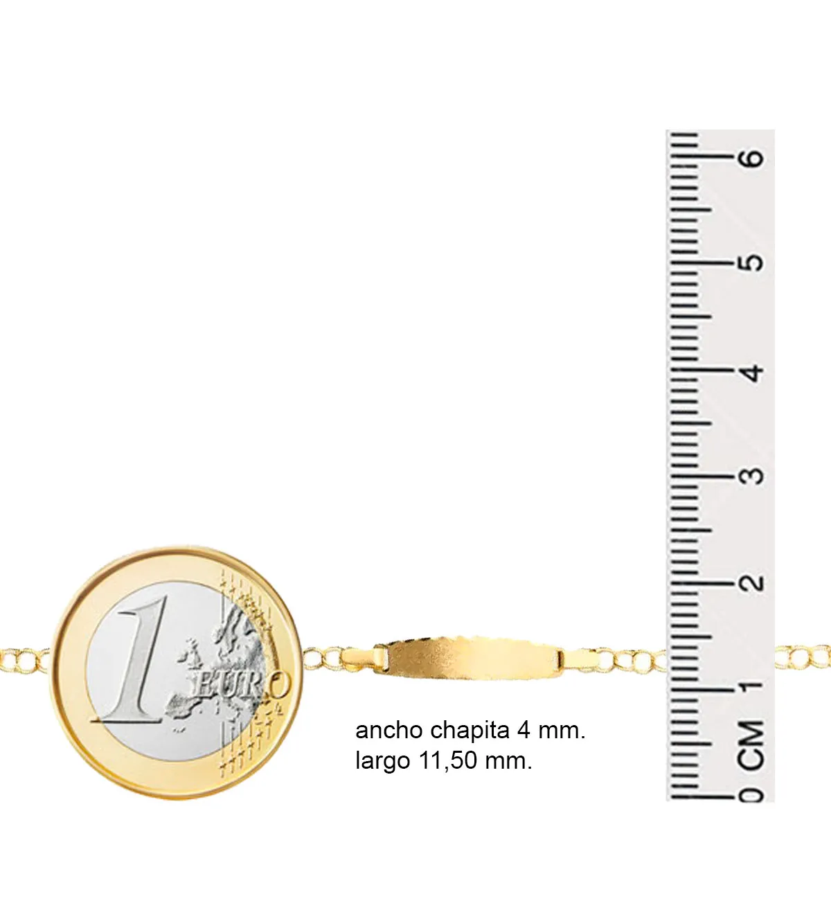 Pulsera de oro para bebé tipo esclava 002_7434-PU pulsera-de-oro-para-bebe-002_7434-PU toma con medidas