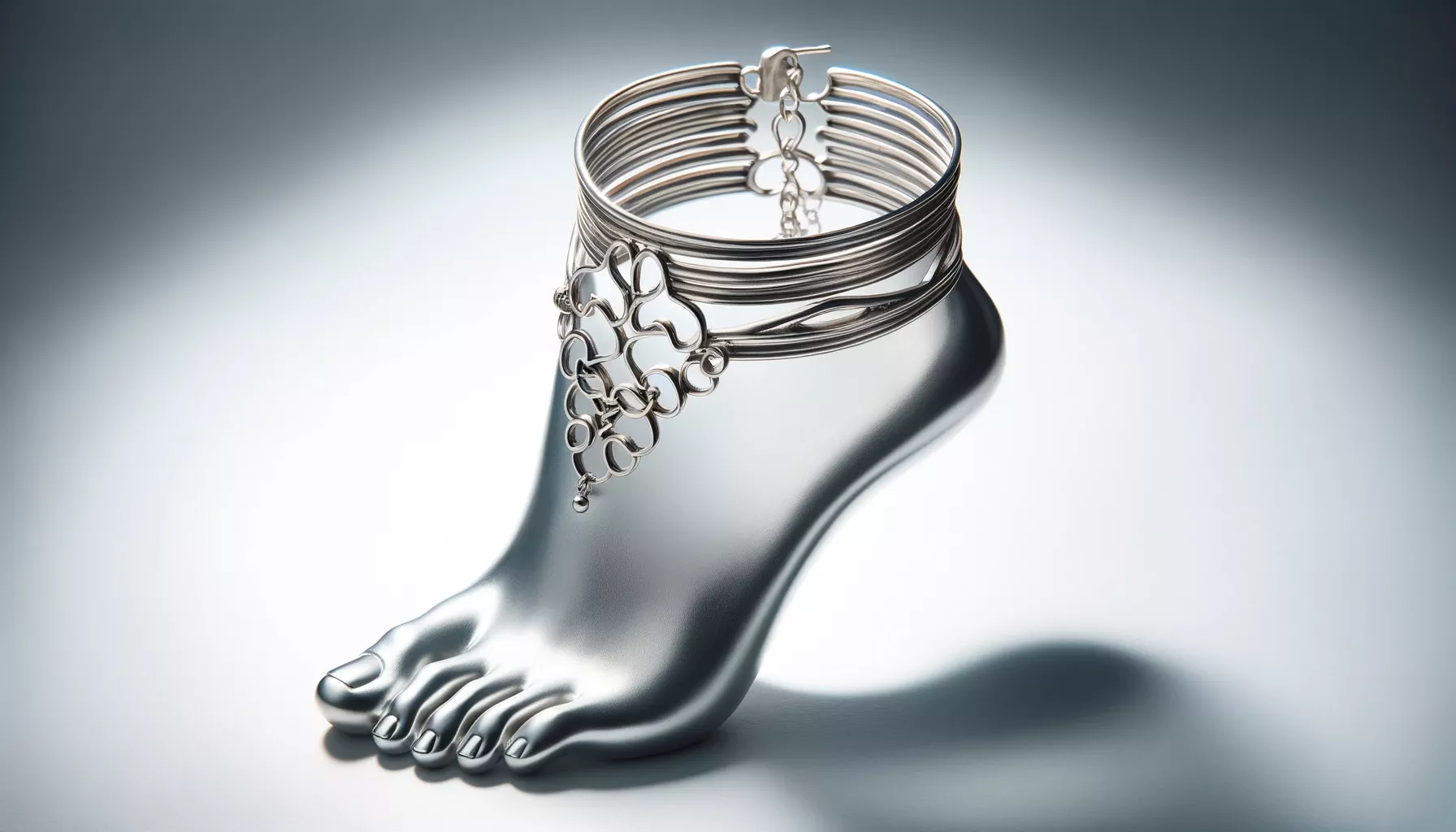 tobillera de plata elegante 1