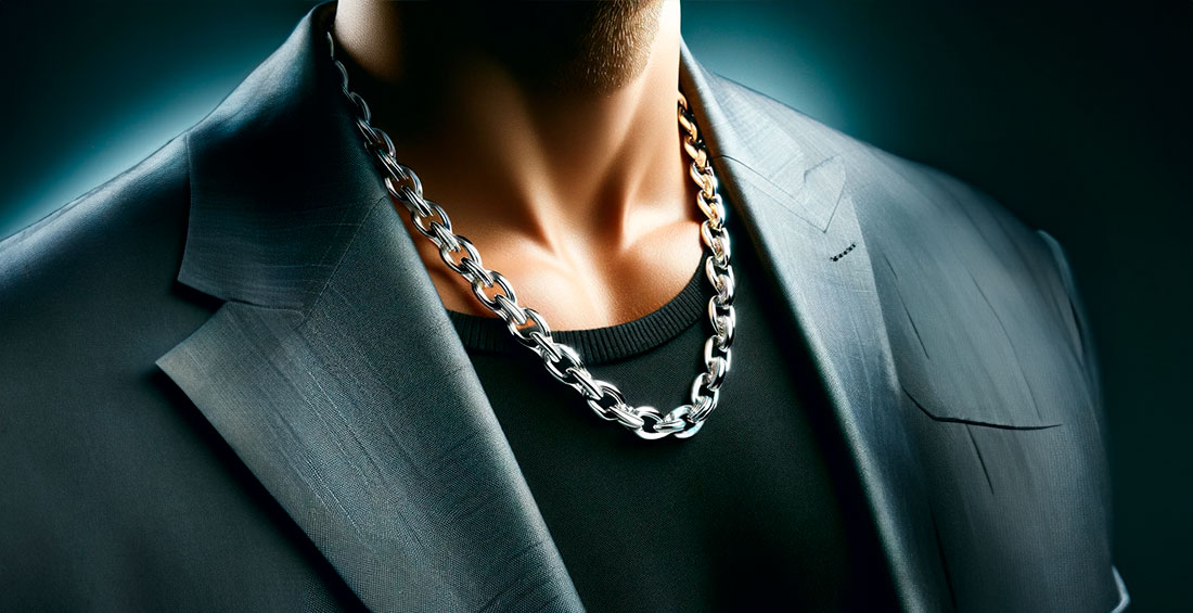 Cadena de plata para hombre Cadena de plata para hombre elegante
