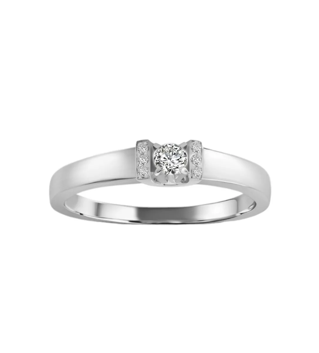 Anillo de compromiso oro blanco 18k con brillantes 243_600-00384 anillo de compromiso tipo solitario oro blanco 18 ktes con brillantes toma frontal