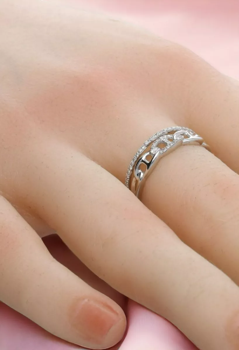 Anillo de oro blanco con diamantes modelo calabrote 243_365-00934 anillo oro blanco 18 ktes con diamantes modelo cadena calabrote toma modelo para web