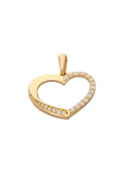 Colgante de oro 18 kilates corazón con circonitas 243_400-01099 foto 2