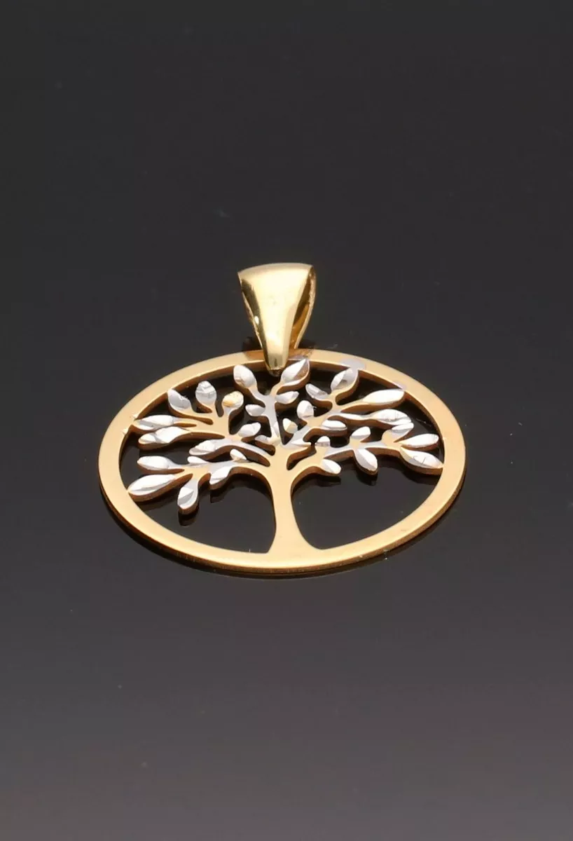 colgante oro bicolor 18 ktes vista sin retoques arbol de la vida