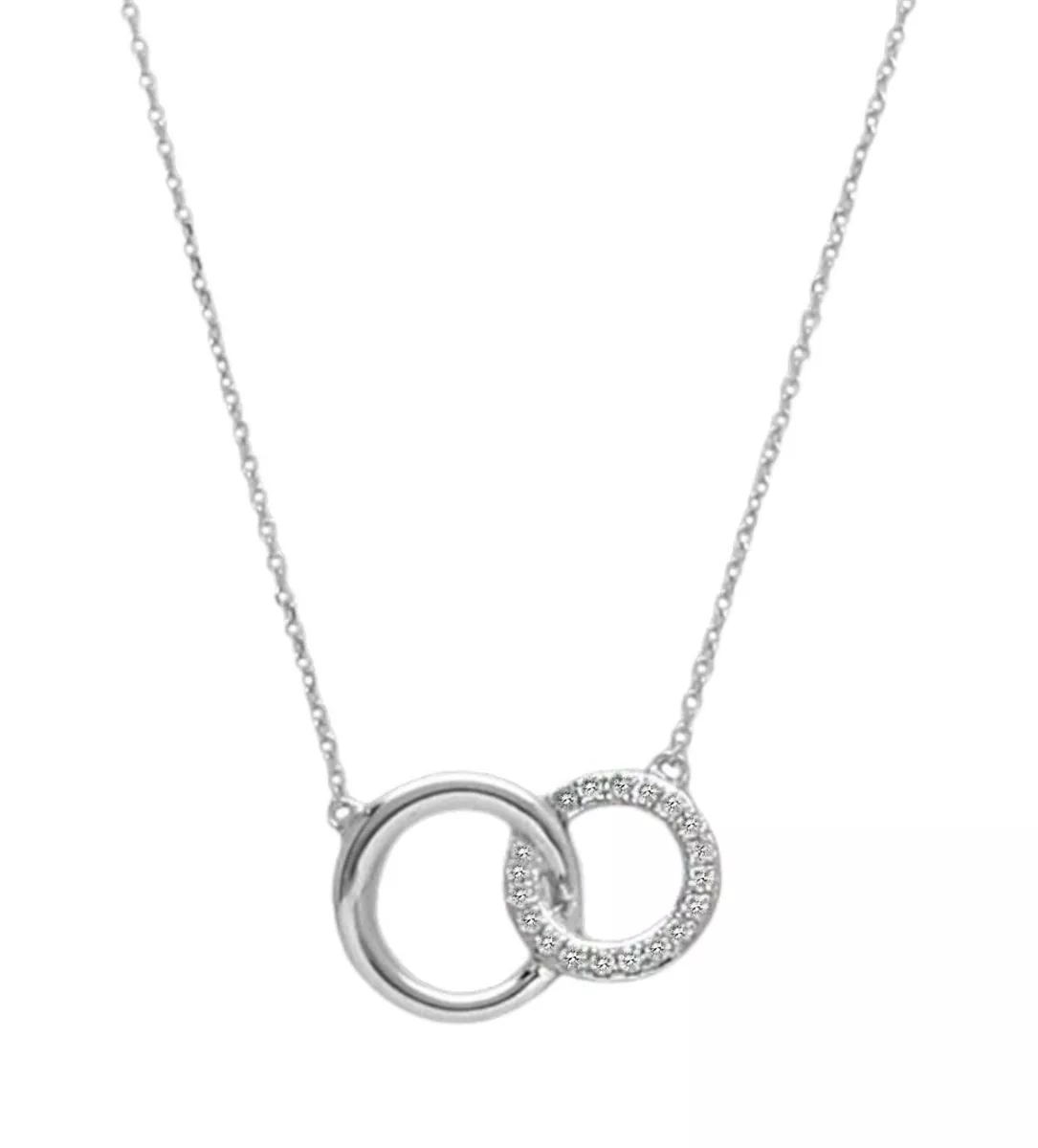 Gargantilla con diamantes de oro blanco 243_365-00539 gargantilla oro blanco 18k con diamantes modelo circulos enlazados toma frontal