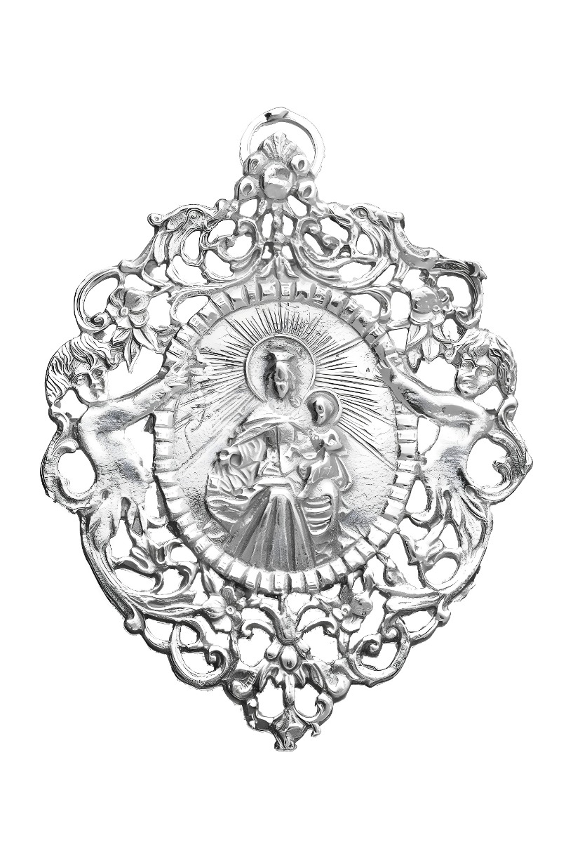 Medalla de cuna de la virgen del Carmen en plata de ley 297_870572