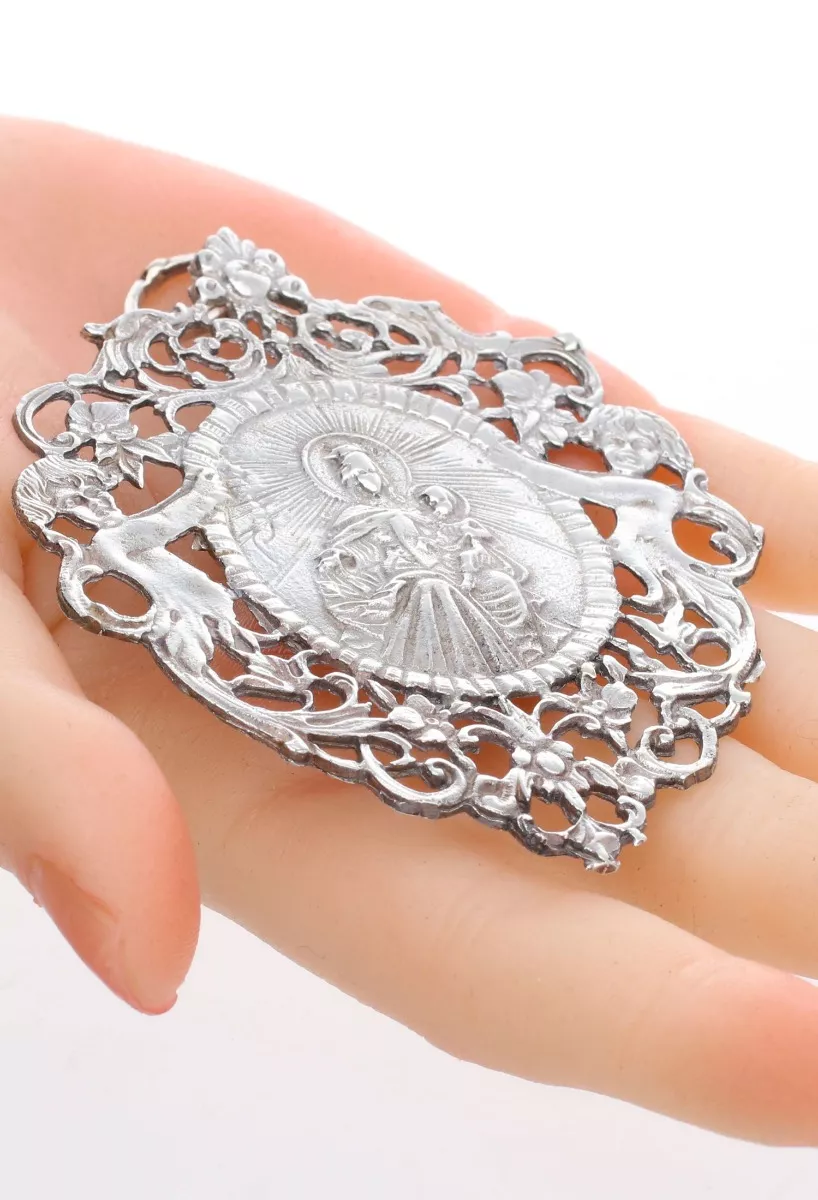 Medalla de cuna de la virgen del Carmen en plata de ley 297_870572 foto 2