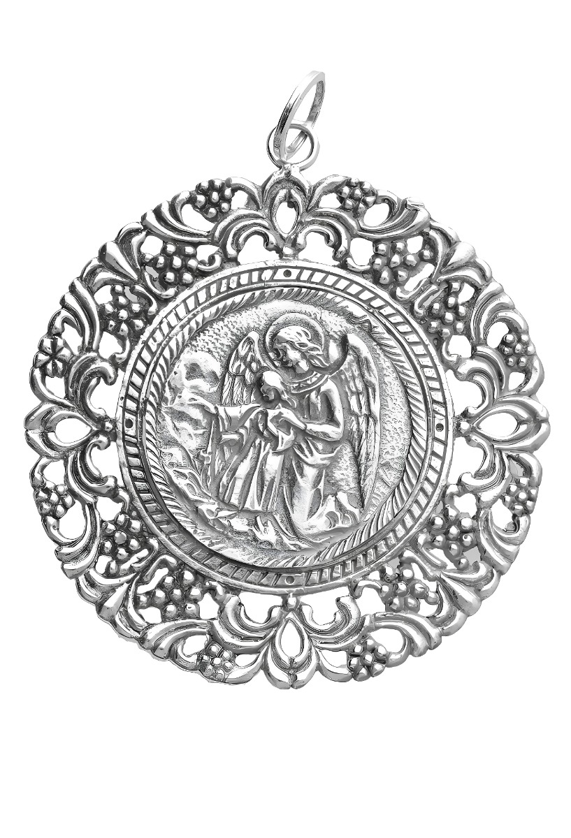 Medalla de cuna del Ángel de la Guarda en plata de ley 297_873020