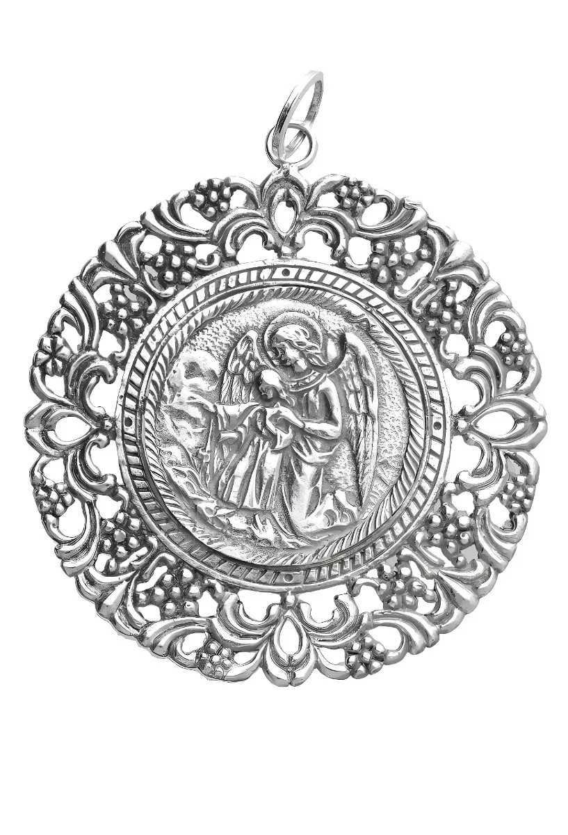 Medalla de cuna del Ángel de la Guarda en plata de ley 297_873020