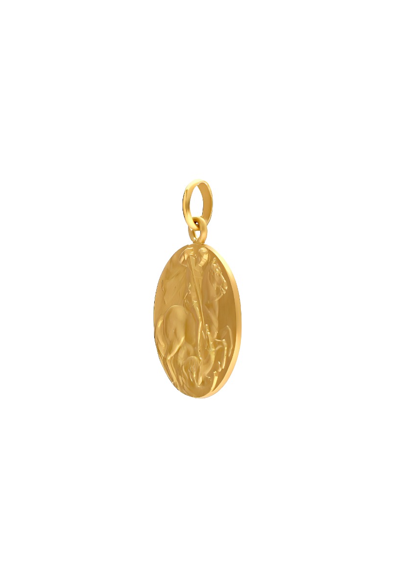 Medalla de oro 18kts de San Jorge 038_LO-025-23AM01 perfil