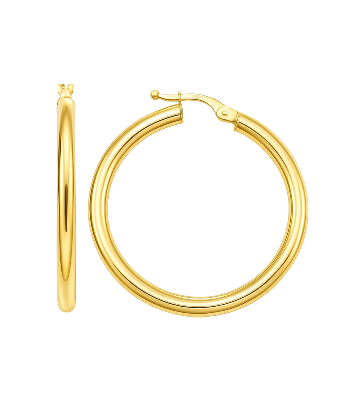 Pendientes de oro 18K aros chanela redonda 243_240-00299 pendiente-de-oro-18k-criollas-chanela-3-mm.-243_240-00299