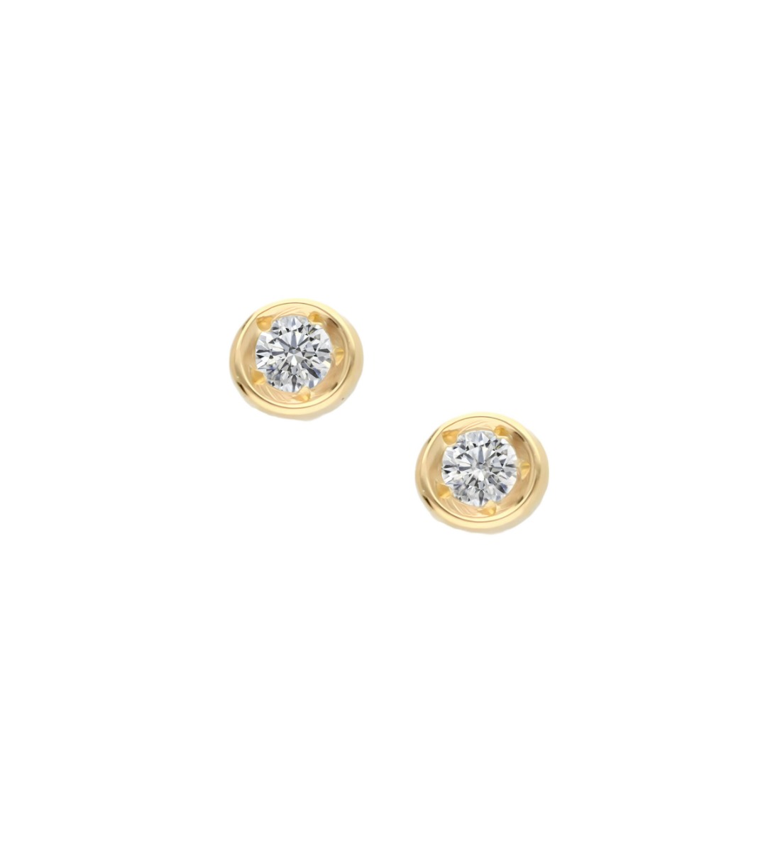Pendientes oro bicolor 18k y diamantes 2 en 1 (desmontables 150_A-525