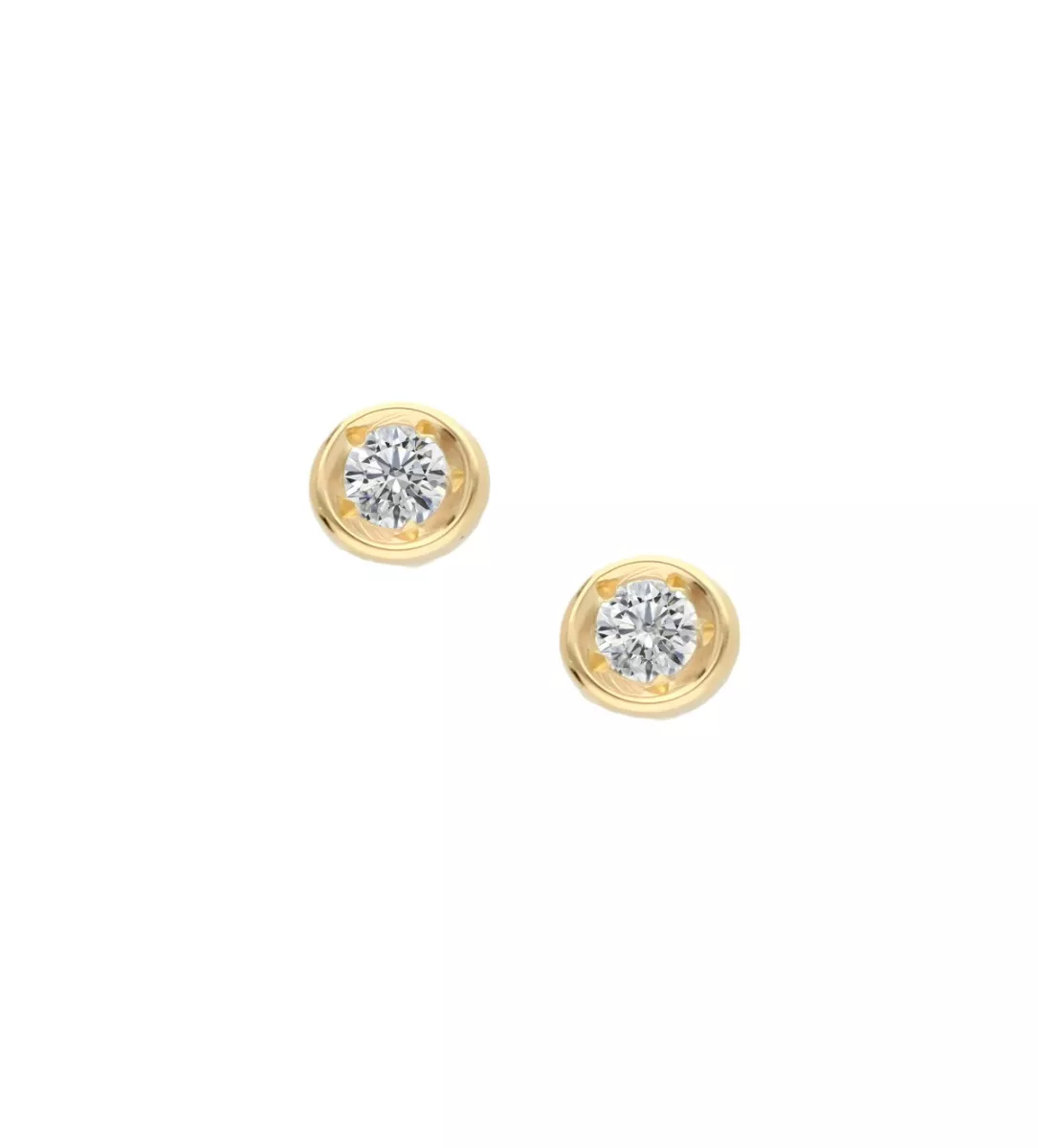 Pendientes elegantes Pendientes oro bicolor 18k y diamantes 2 en 1 (desmontables 150_A-525