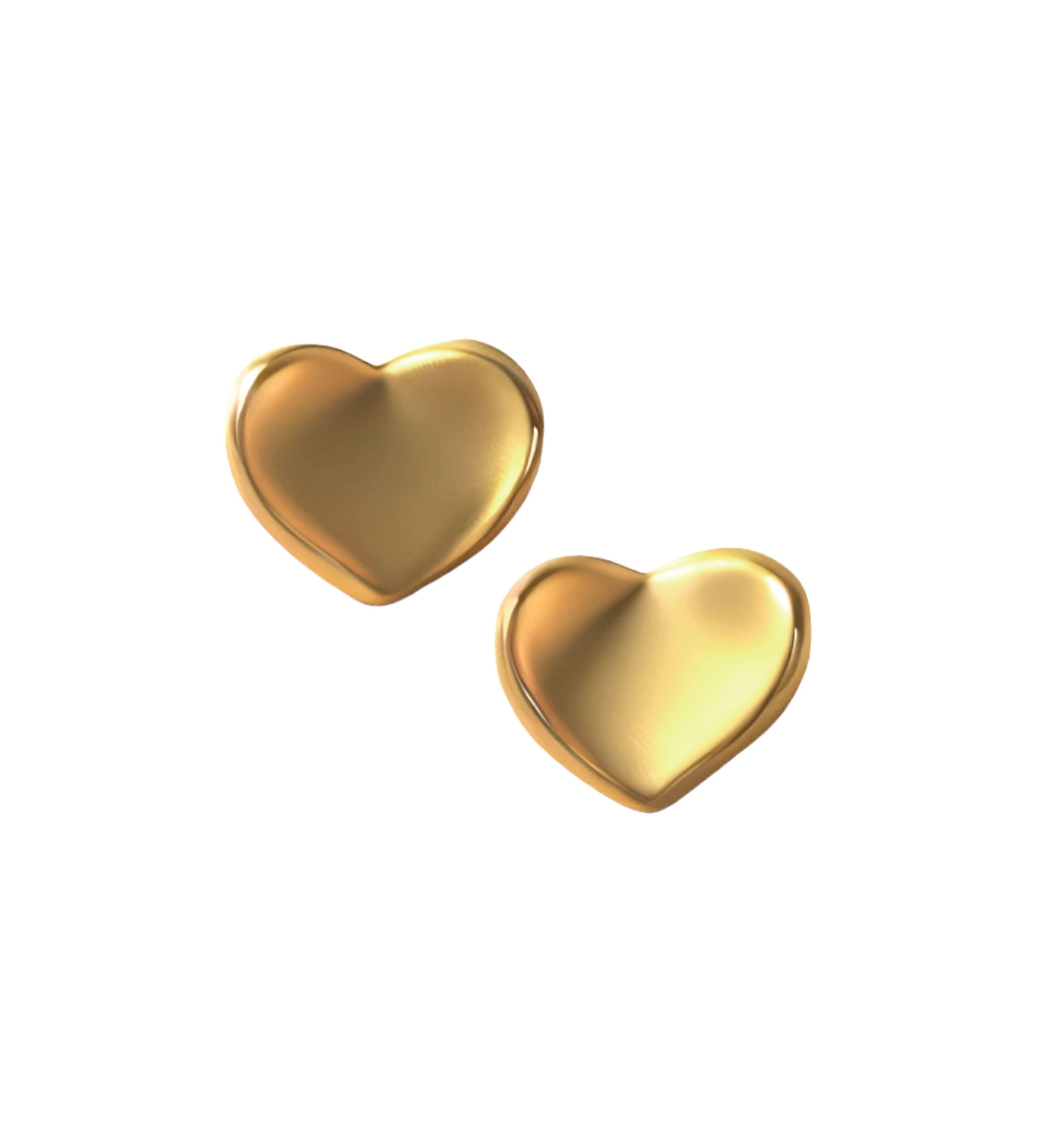 pendientes oro amarillo 18k forma corazon