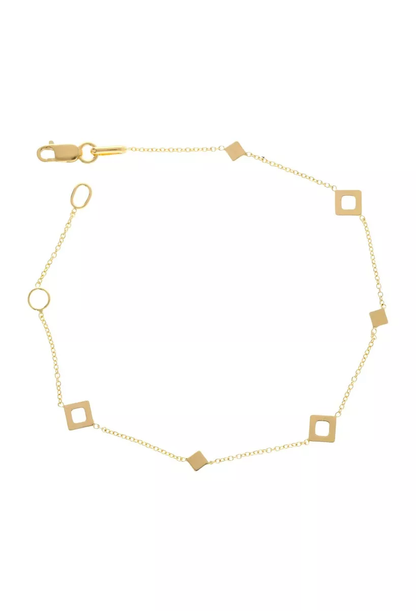 Pulsera oro 18 ktes con entrepiezas en forma de rombo 243_031-07016 pulsera oro amarillo 18 ktes con entrepiezas en forma de rombo vista principal