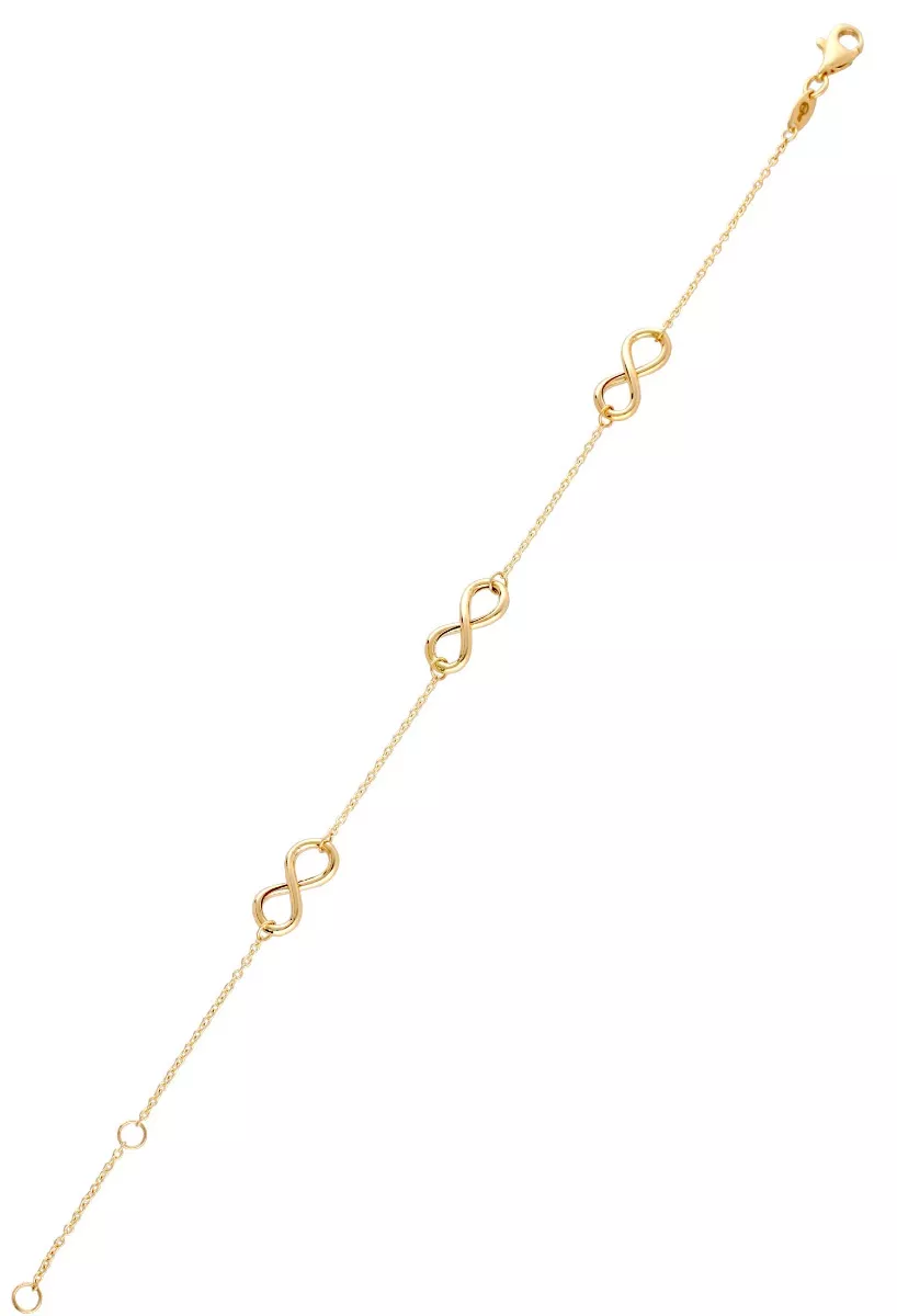Pulsera de oro 18 ktes con infinitos y cadena eslabón forzado 243_401-00848 sección