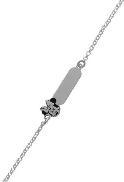 Pulsera de plata con chapa para niña y Minie 240_ESC-DL7 chapa