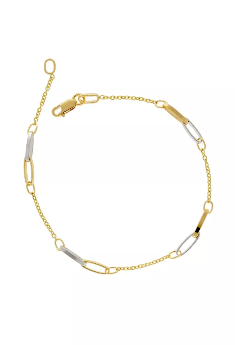 Pulsera oro 18 ktes con entrepiezas asas enlazadas 243_031-07033P pulsera de oro bicolor 18 ktes vista principal