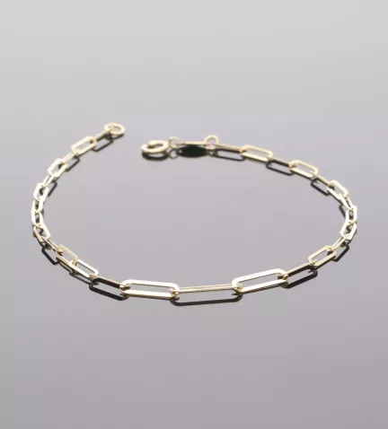 pulsera oro amarillo 18k eslabones planos