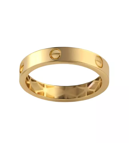 anillo de oro amarillo tornillos