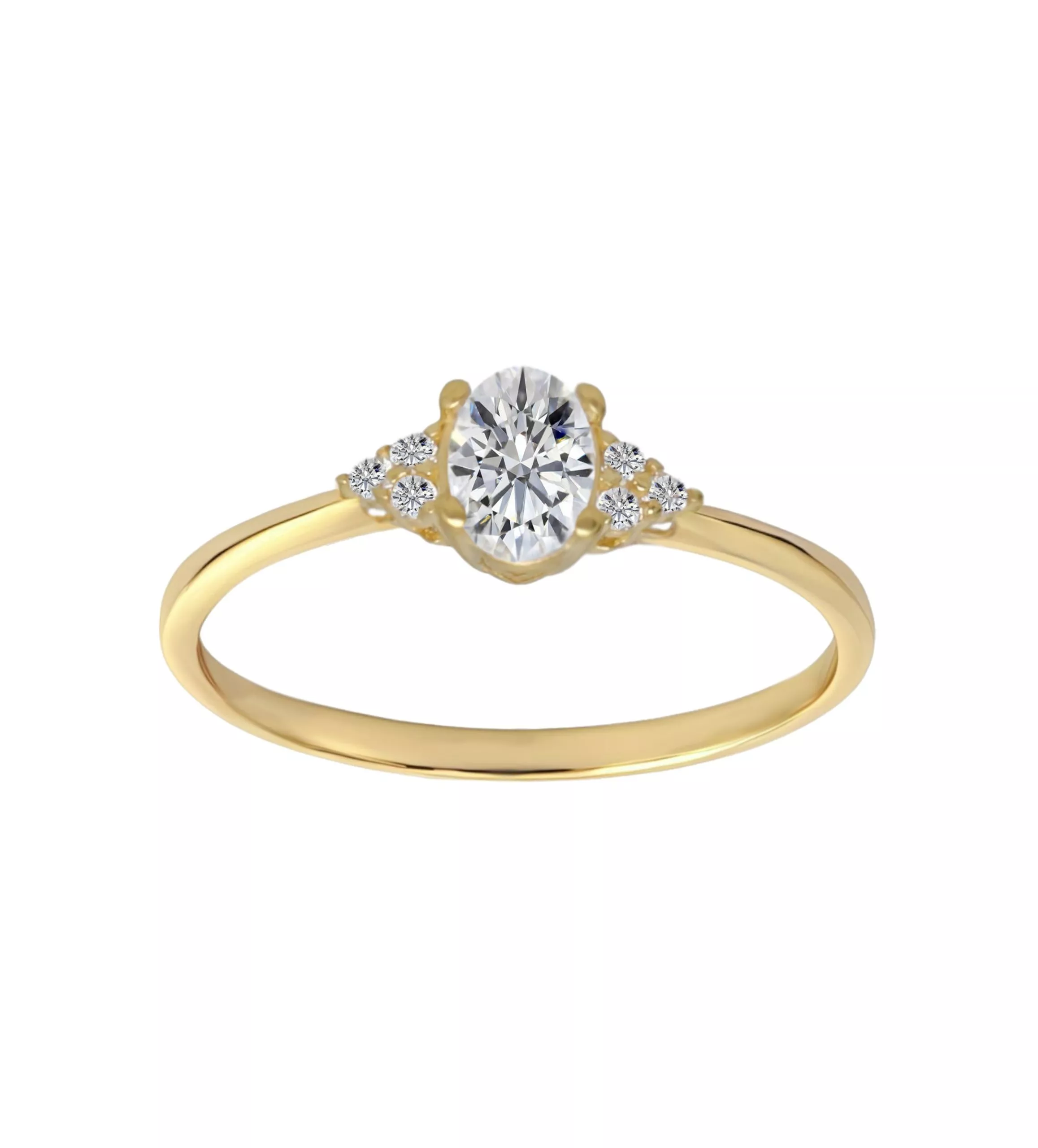 Anillo oro amarillo 18 kilates con circonitas 243_400-00993-A anillo oro amarillo 18k con circon oval