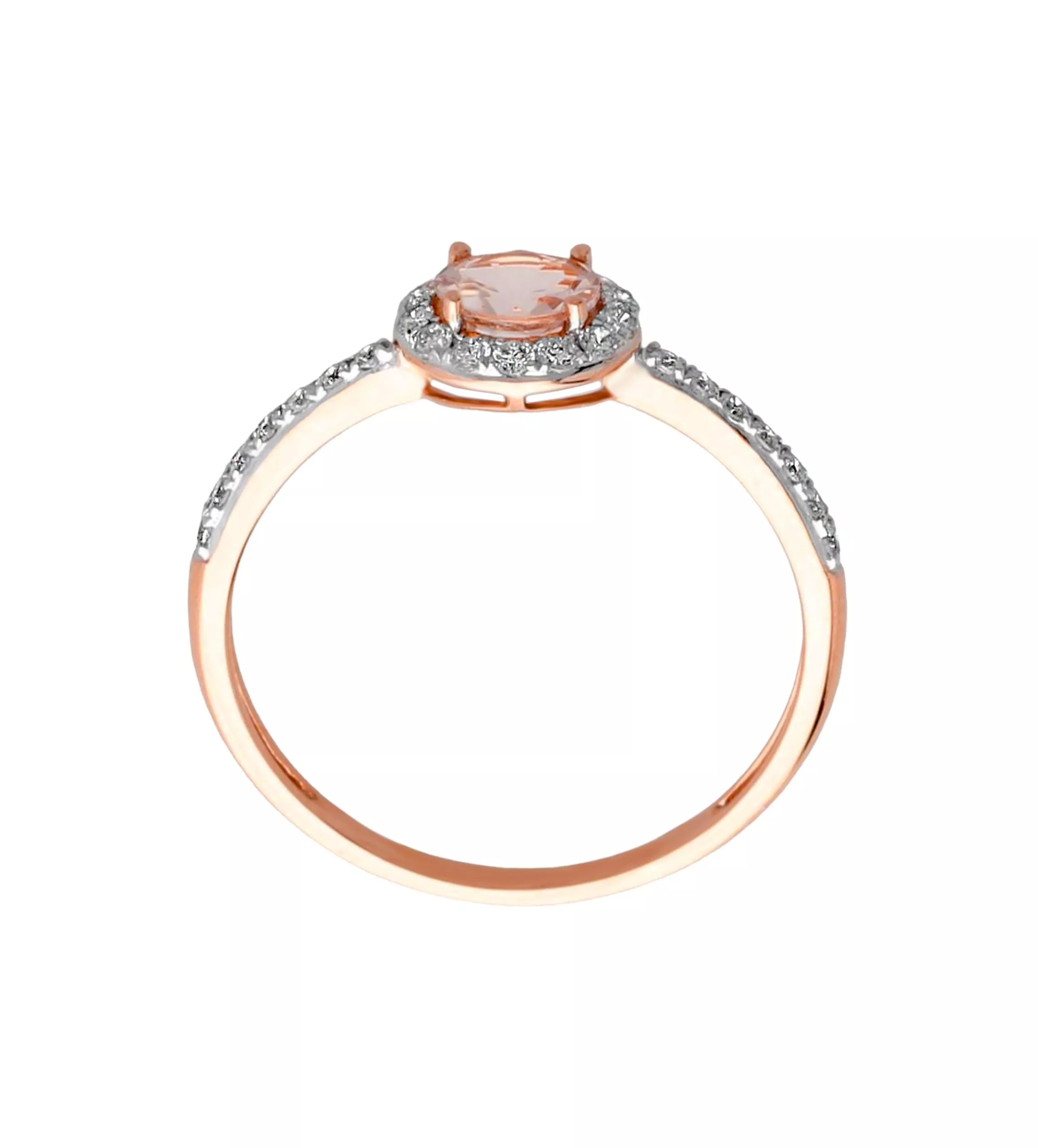 Anillo de oro rosa 18 ktes con morganita y brillantes 243_365-01363 Anillo de oro rosa 18 ktes con morganita y brillantes 243_365-01363 - Imagen 3