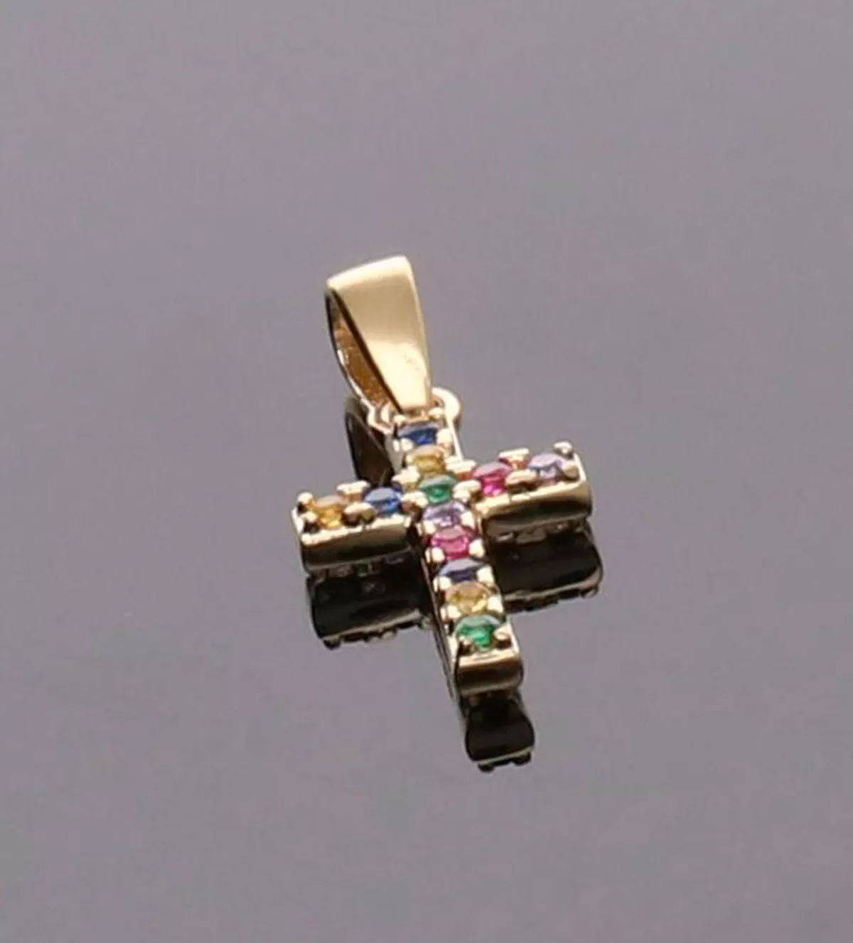 Cruz de oro 18K multipiedra 243_475-01379 - Imagen 5