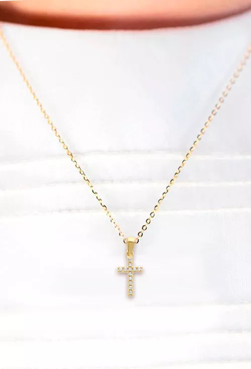 Cruz de oro 18K multipiedra 243_475-01379 - Imagen 7