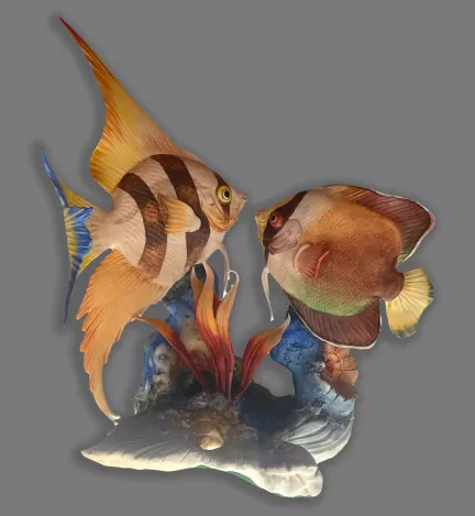 figura de porcelana 2 peces de acuario marca nuevo buen retiro 11 01