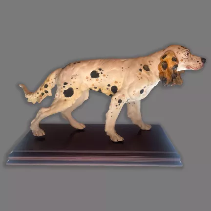 figura porcelana nuevo buen retiro perro setter