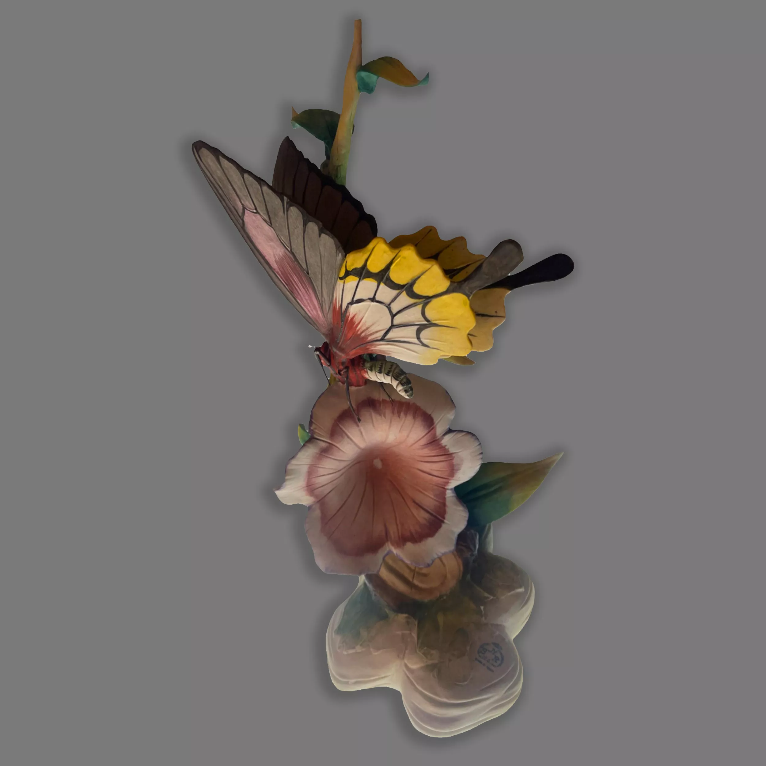 figura porcelana mariposa grande marca nuevo buen retiro 26 02