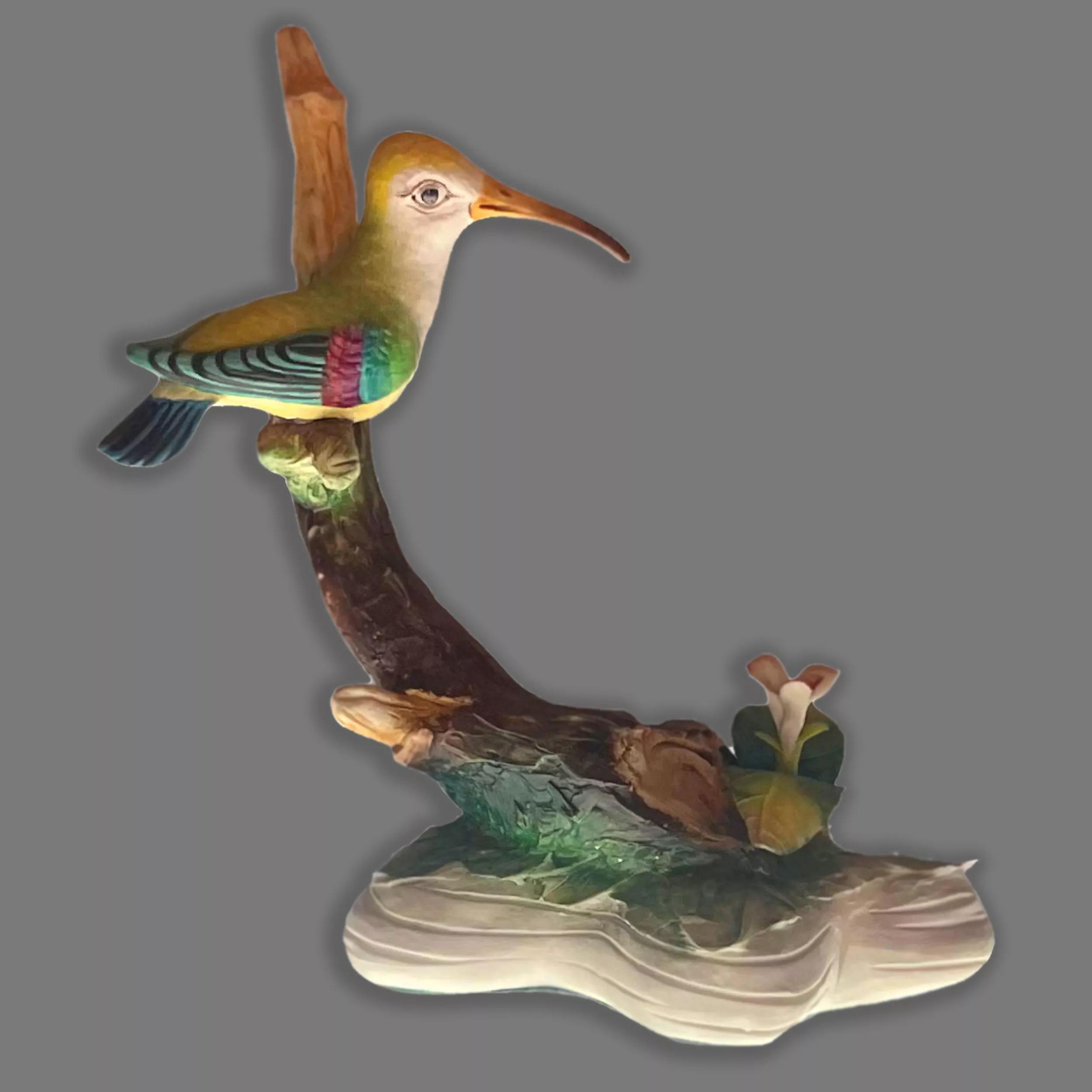 figura de porcelana nuevo buen retiro colibri verde