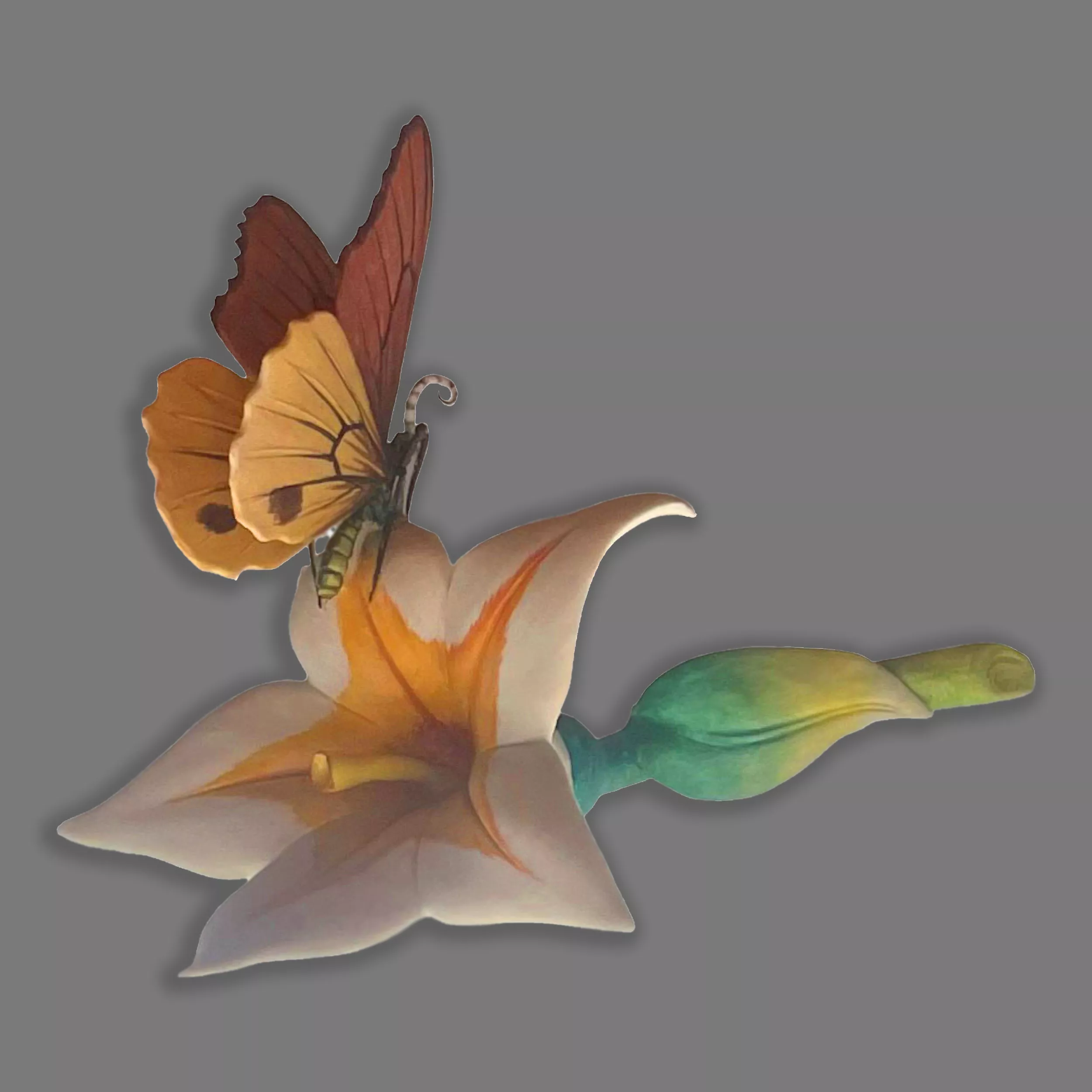 figura porcelana nuevo buen retiro mariposa amarilla