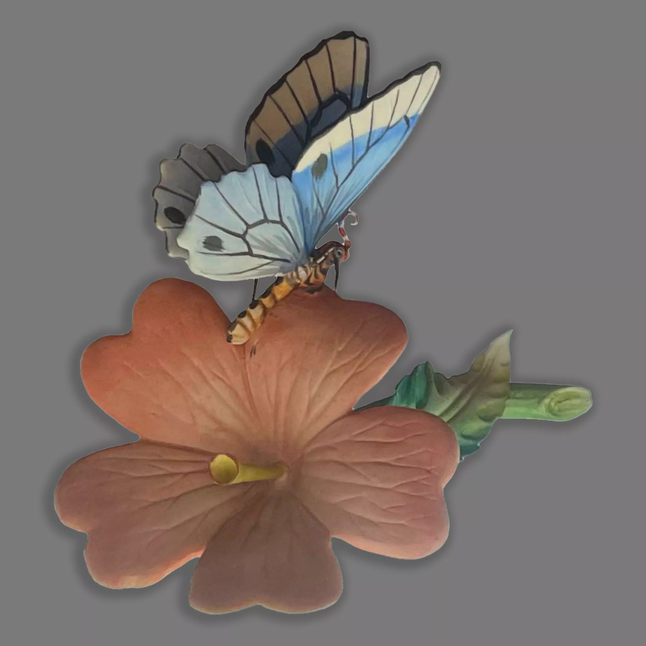 figura porcelana nuevo buen retiro mariposa azul