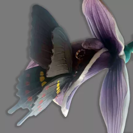 figura porcelana nuevo buen retiro mariposa en la flor 17 06