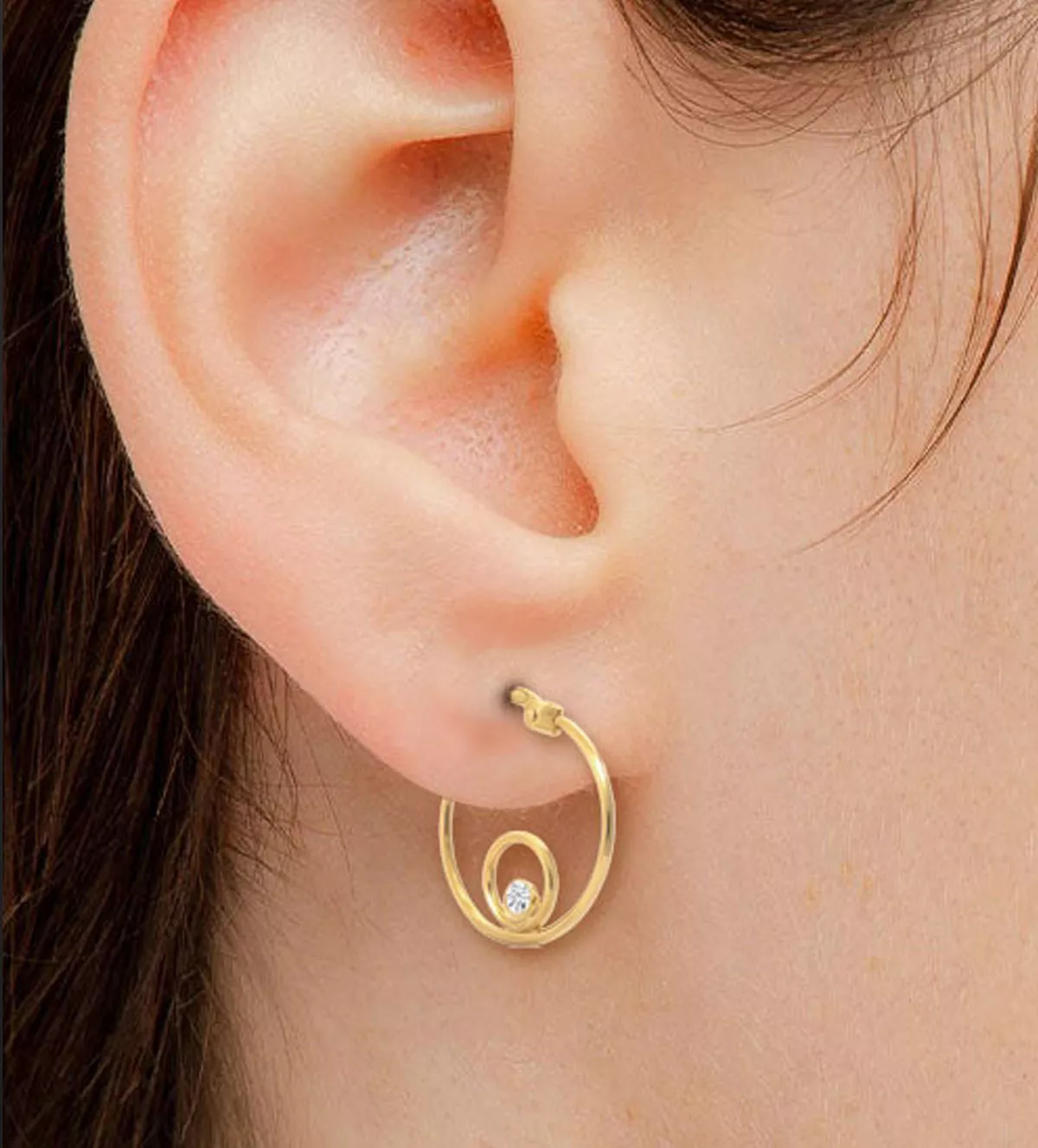 Pendientes oro 18 ktes criollas dos círculos 243_401-01630-15 Pendientes oro 18 ktes criollas dos círculos 243_401-01630-15 - Imagen 2