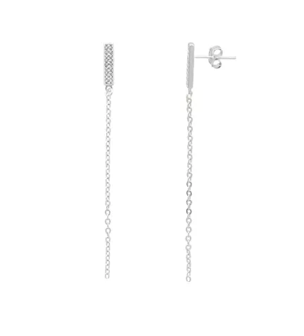 pendientes largos de plata con circonitas