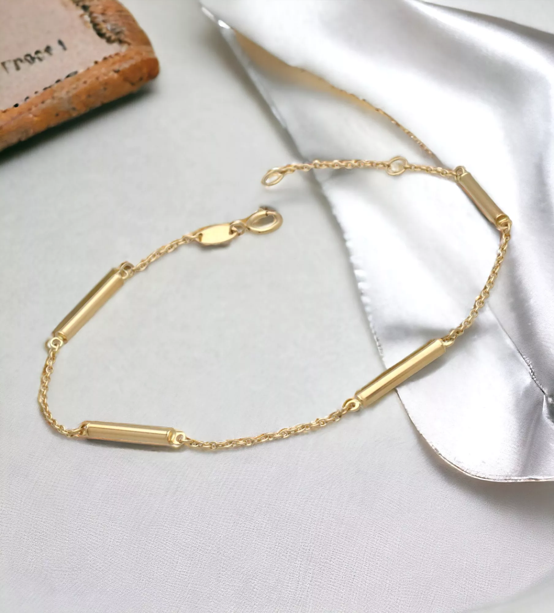 Pulsera de oro 18K entrepiezas cilíndricas 243_401-01319-P Pulsera de oro 18K entrepiezas cilíndricas 243_401-01319-P - Imagen 7