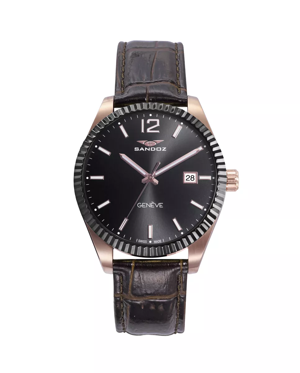 Reloj Sandoz colección Casuel acero chapado oro rosa 81523-55