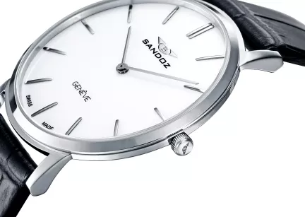 Reloj Sandoz colección Classic extraplano acero y piel 81429-07 D