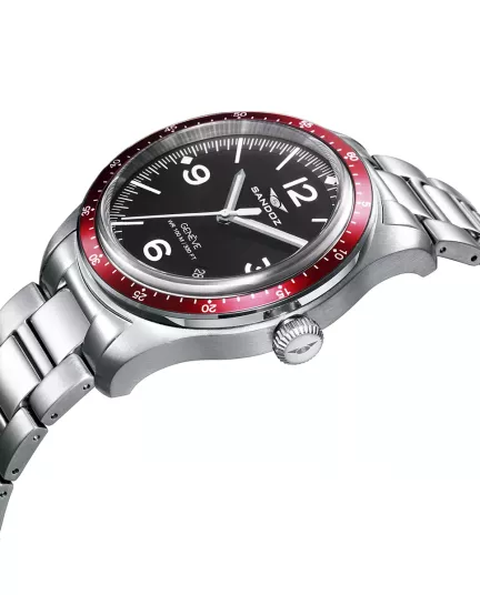 Reloj Sandoz colección Vitesse acero bisel rojo 81501-54 D