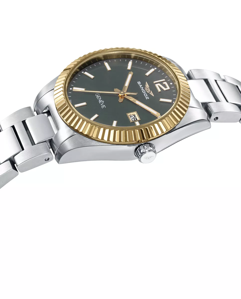 Reloj Sandoz mujer bisel y detalles chapados 81384-65 Reloj Sandoz mujer bisel y detalles chapados D