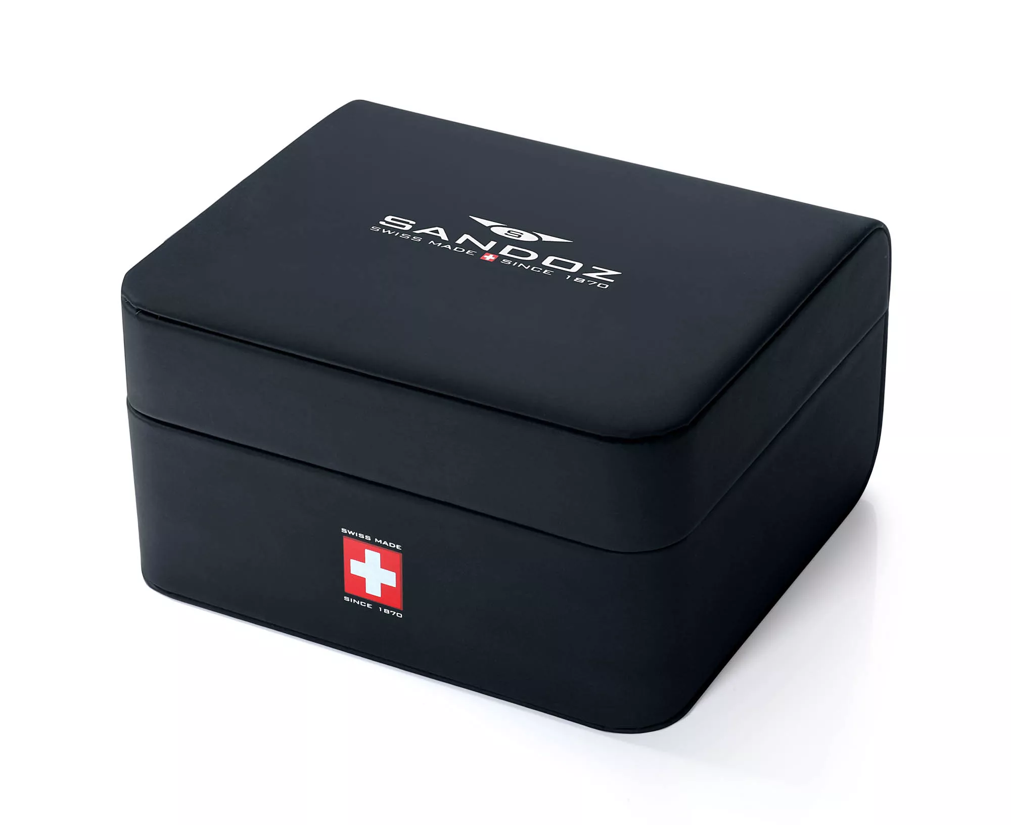 Reloj Sandoz mujer bisel y detalles chapados 81384-65 Caja Reloj cronógrafo Sandoz de acero y correa de piel 81381-87D1