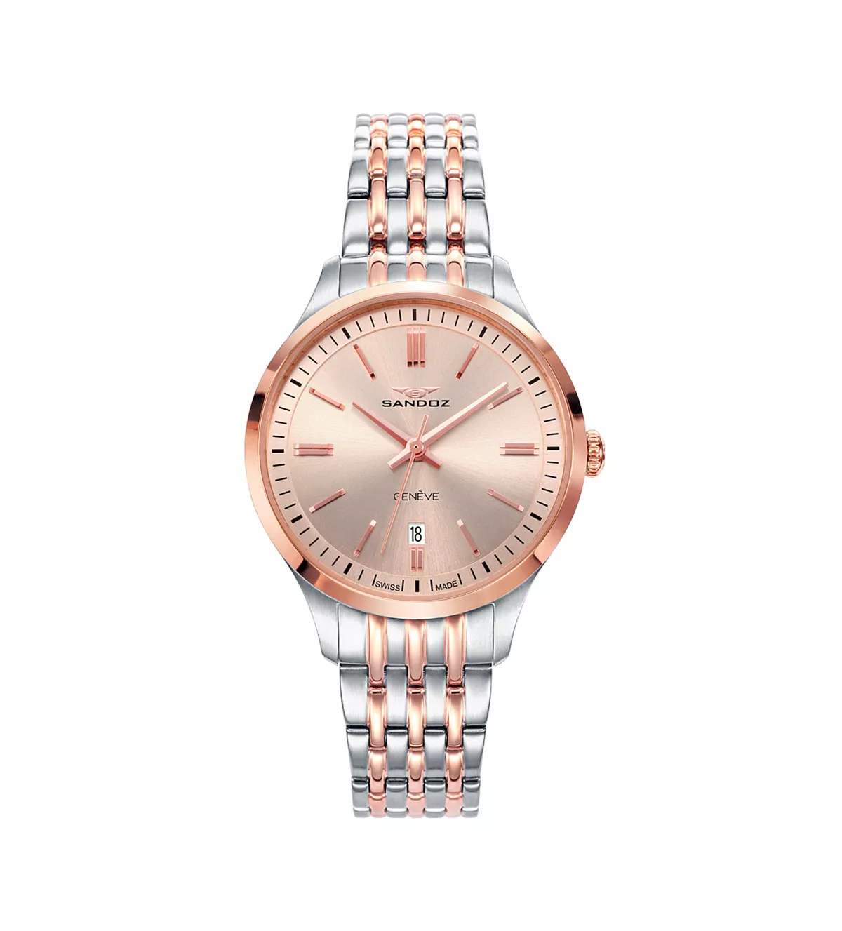 Reloj de acero bicolor Sandoz Elegant mujer 81352-97 Reloj de acero chapado Sandoz mujer 81350-97